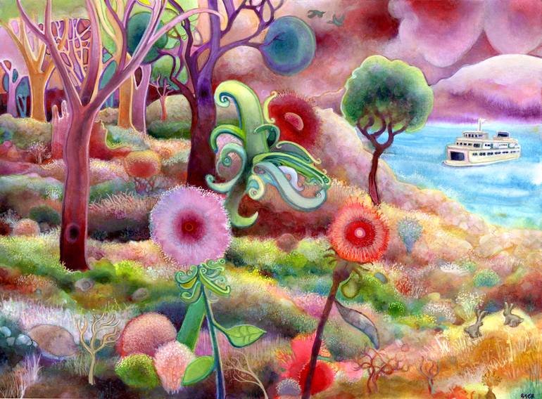 A Ferry Crossing The Strait of Georgia Painting by Josh Byer | Saatchi ...