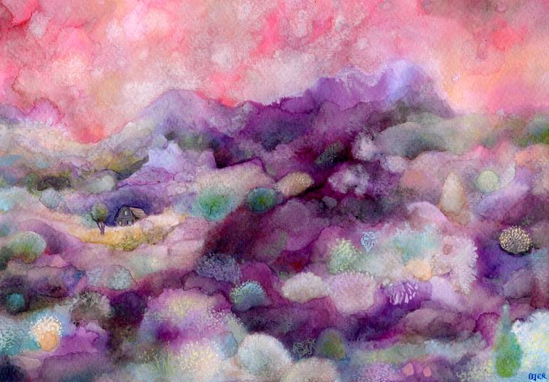 The Only House on the Mountain Painting by Josh Byer | Saatchi Art
