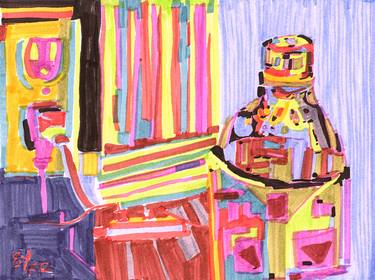 Original Abstract Expressionism Still Life Drawings by Josh Byer