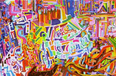 Original Abstract Expressionism Fantasy Drawings by Josh Byer