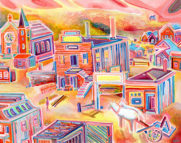 Virginia City 1866 Painting by Josh Byer | Saatchi Art