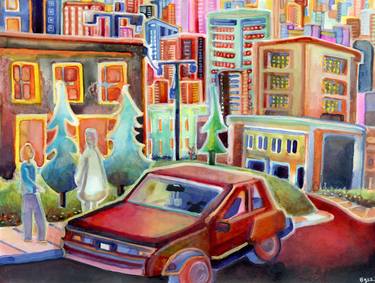 Original Impressionism Automobile Paintings by Josh Byer