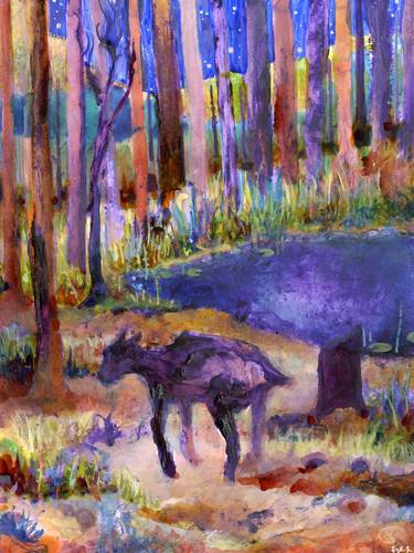 Original Impressionism Animal Paintings by Josh Byer