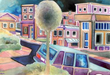 Original Illustration Cities Paintings by Josh Byer