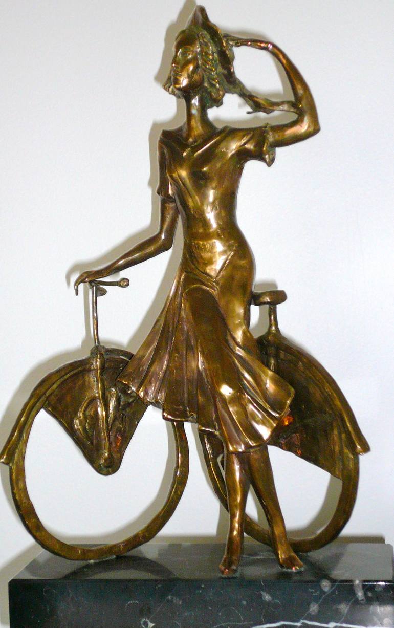 Biker Lady Statue