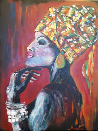 Original Expressionism Portrait Painting by MariAnna MO Warr