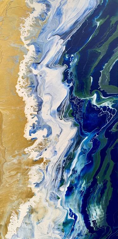 Abstract Shore, Blue and Gold thumb