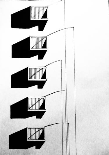 Original Minimalism Architecture Drawings by david kukhalashvili