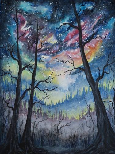 Print of Fine Art Outer Space Paintings by Krystyna Spink