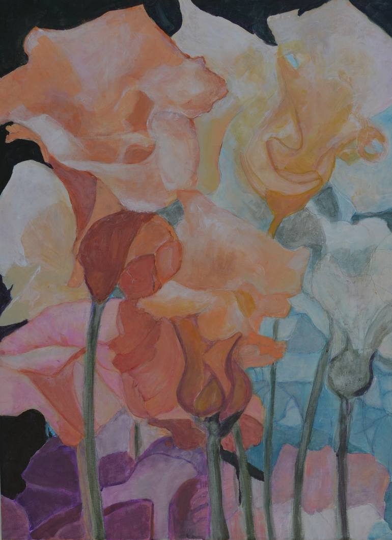 Print of Abstract Expressionism Floral Paintings by Diane Montana Jansson