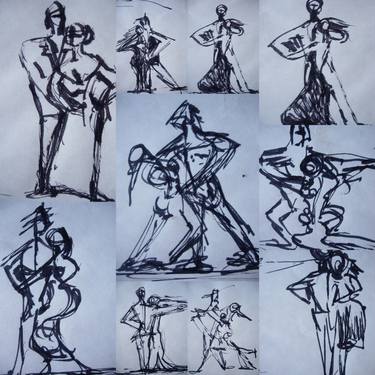 Print of Expressionism Performing Arts Drawings by Diane Montana Jansson