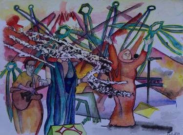 Original Figurative Music Drawings by Gabriele Wendland