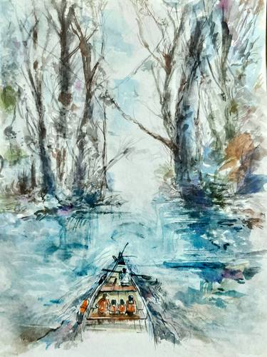 Original Boat Paintings by Santanu Santan Kumar