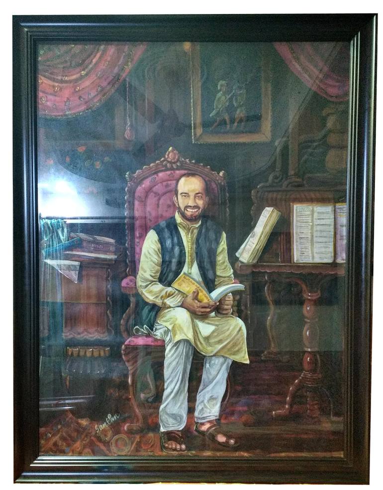 Original Portrait Painting by Santanu Santan Kumar