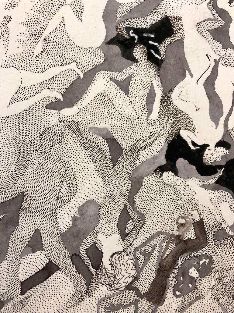 Original Surrealism Outer Space Drawing by Gabor Breznay