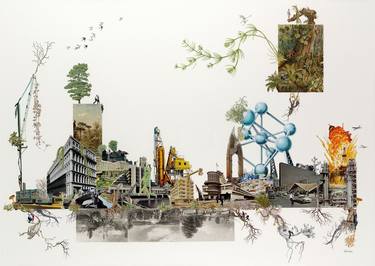 Original Modern Landscape Collage by Maria Rivans