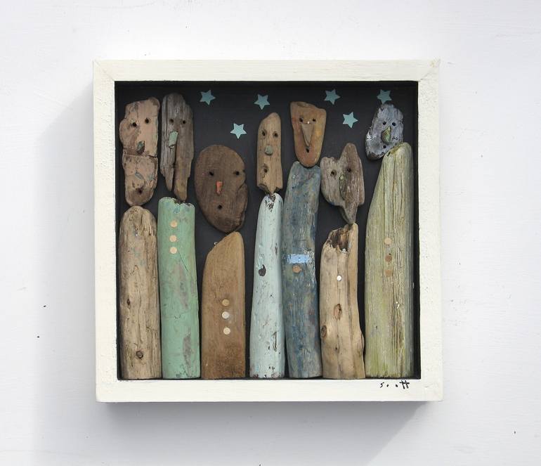 Original Folk People Sculpture by Scott Bergey