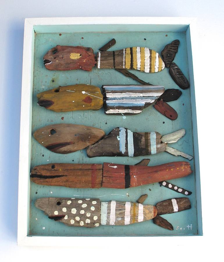 Original Folk Fish Sculpture by Scott Bergey