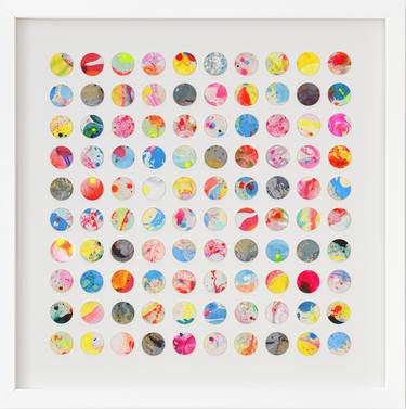 100 MARBLED DOTS PAINTED COLLAGE GEOMETRIC ARTWORK thumb