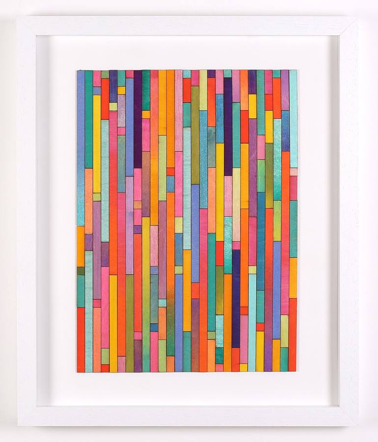 Original Art: Colorful Geometric Painting on Wood hotsell (#2)