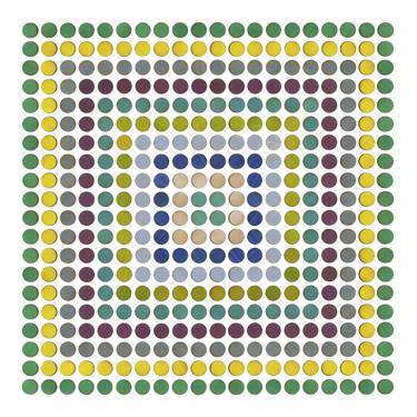 Concentric Square of Dots Green - Print thumb