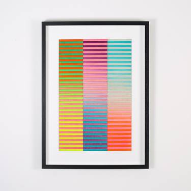 SEATTLE STRIPE ABSTRACT GEOMETRIC GRADIENT PAINTING No 1 thumb