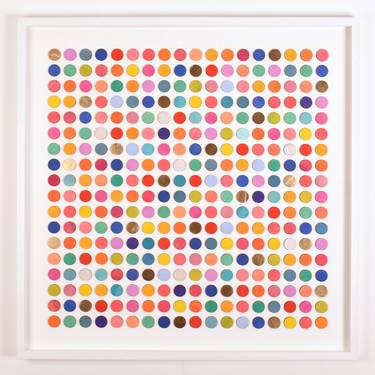 Saatchi Art Artist Amelia Coward; Paintings, “Candy Dot Collage With Gold Leaf” #art