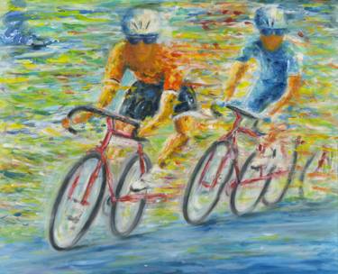 Original Impressionism Bike Paintings by Stan Sweeney