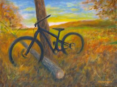 Original Impressionism Bike Paintings by Stan Sweeney