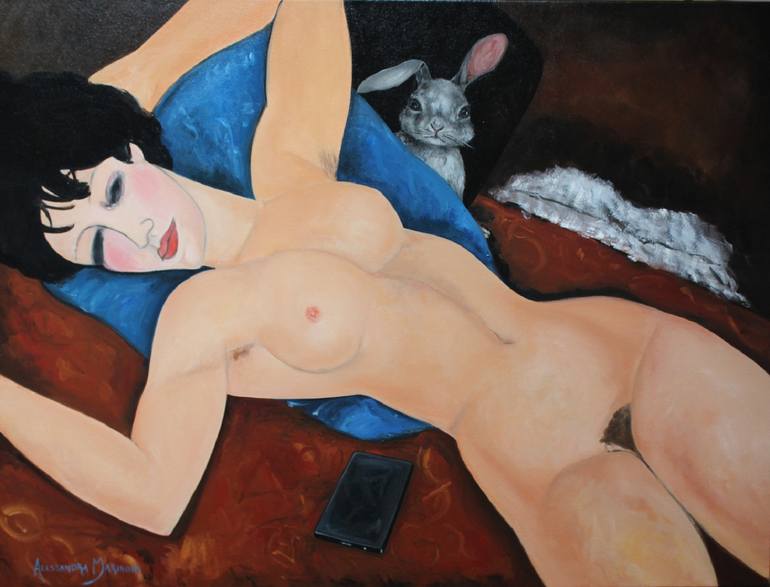 Original Realism People Painting by Alessandra Marinoni