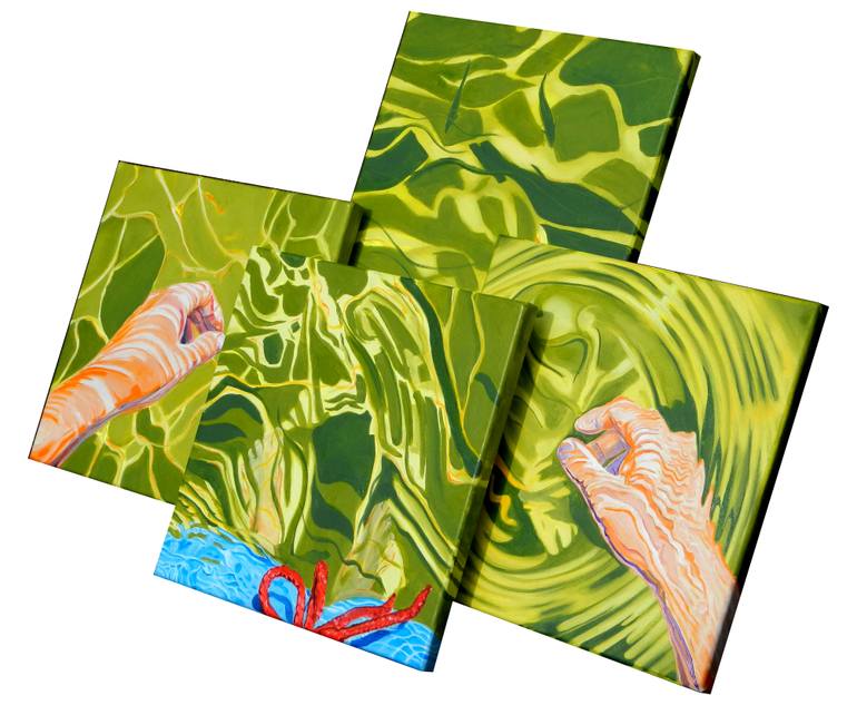 Original Cubism People Painting by Hans-Gerhard Meyer