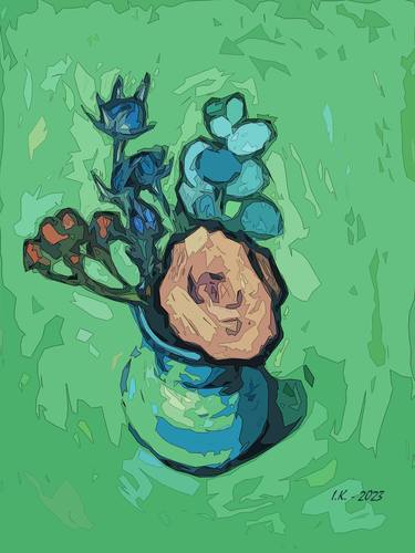 The Rose in Blue Vase (f1) thumb