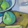"Still Life with Green Apples", oil on canvas, 50x60 cm, 2017