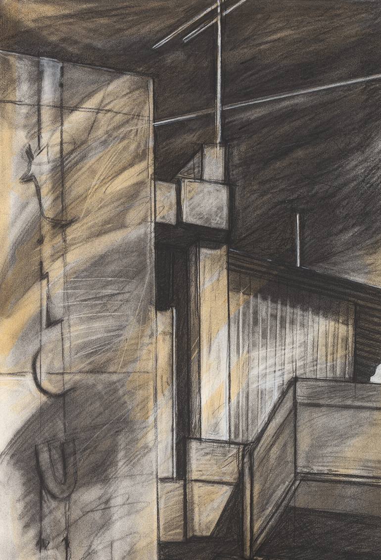 Original Modernism Architecture Drawing by Markos Kampanis