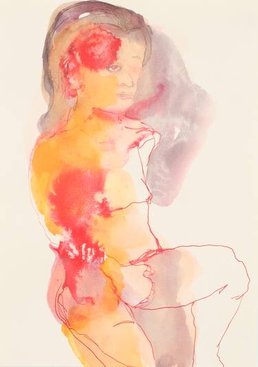 Original Figurative Nude Drawings by Katharina Schellenberger