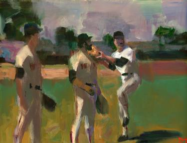 Original Figurative Sports Paintings by Darren Thompson