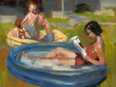 Original Figurative Family Paintings by Darren Thompson
