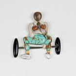 Deadlift Stance - Sterling Silver and Stone Pendant by Caitlin Albritton