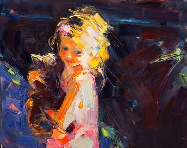 Print of Impressionism Children Paintings by Marta Lipowska