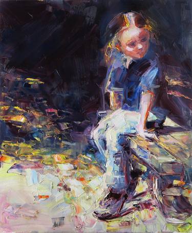 Print of Impressionism Children Paintings by Marta Lipowska