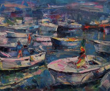 Print of Fine Art Boat Paintings by Marta Lipowska