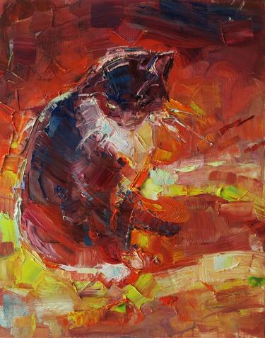 Print of Cats Paintings by Marta Lipowska
