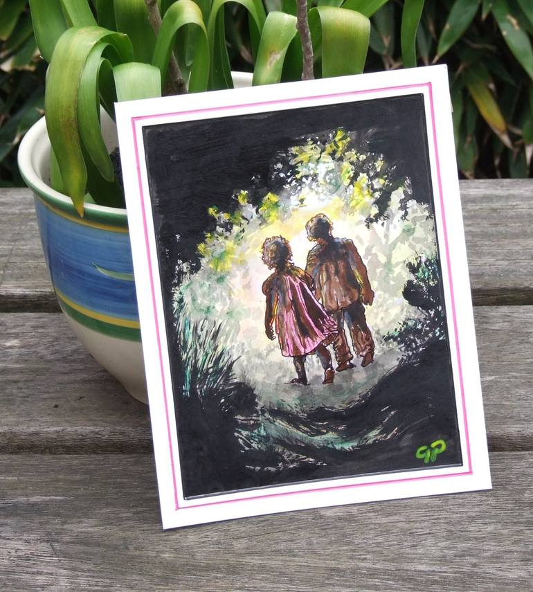 Original Impressionism Children Painting by Graham Pope