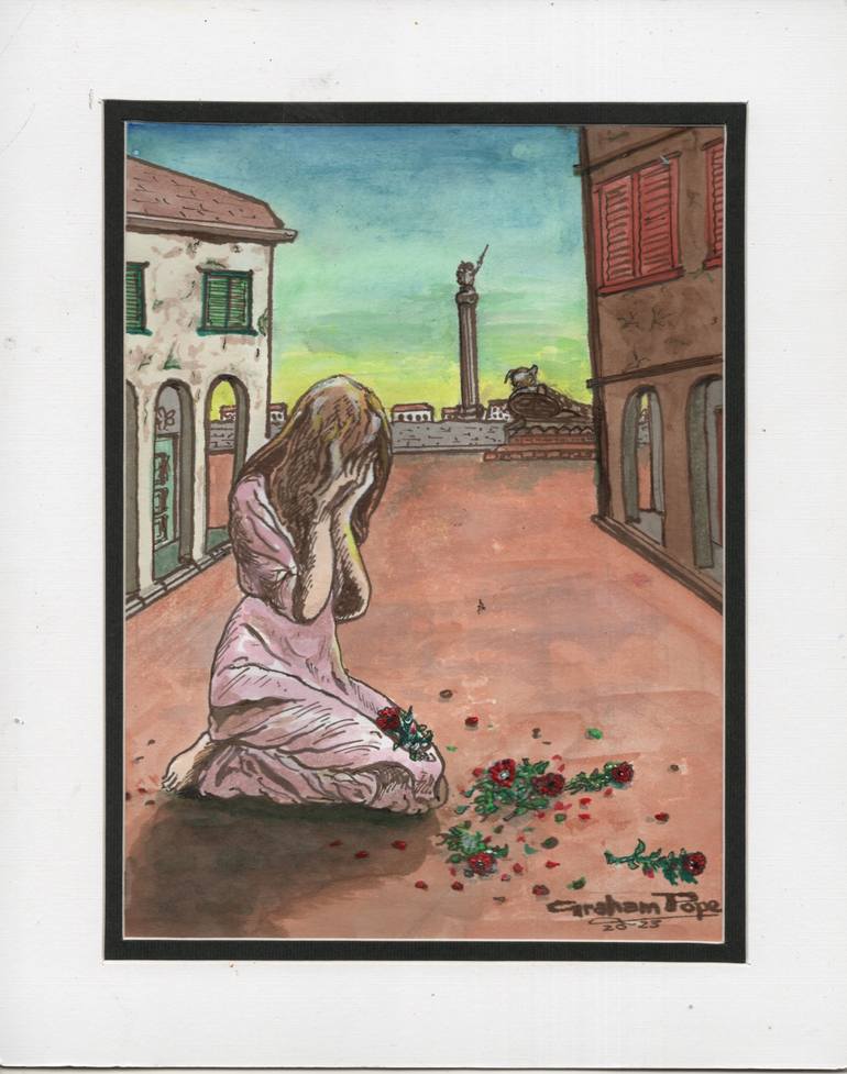 Original Surrealism Love Painting by Graham Pope