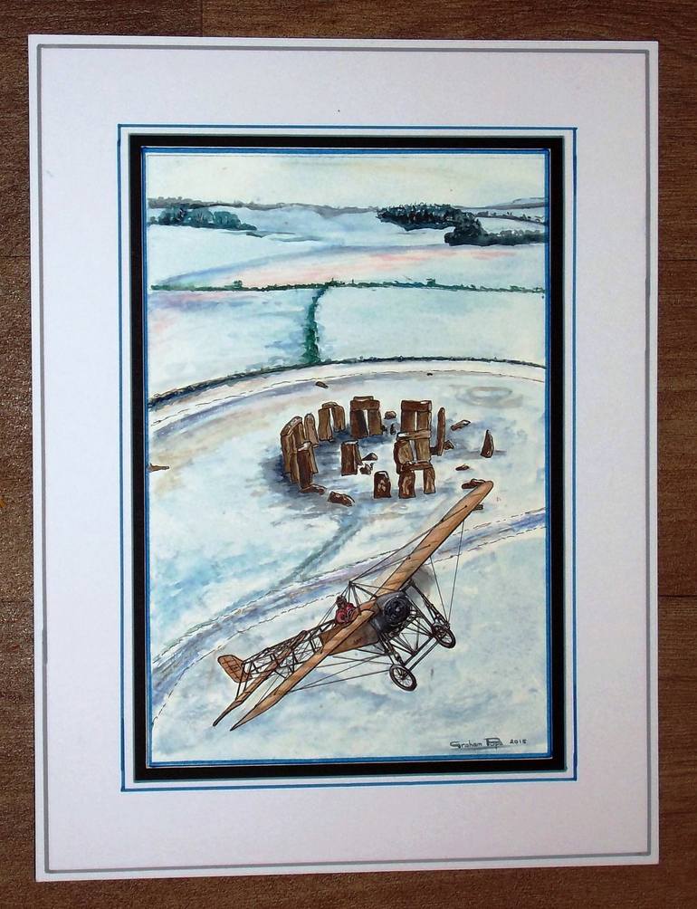 Original Illustration Aeroplane Painting by Graham Pope