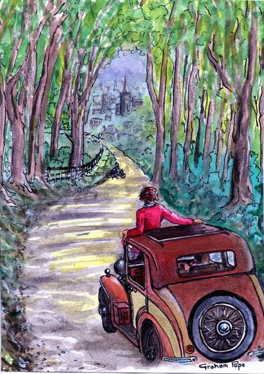 Print of Art Deco Motor Paintings by Graham Pope