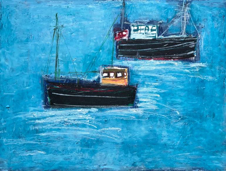 Two Black Trawlers Drawing by Mary Ruggeri | Saatchi Art