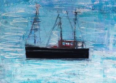 Original Figurative Boat Drawings by Mary Ruggeri