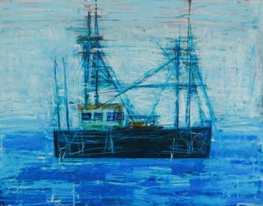 Original Figurative Boat Drawings by Mary Ruggeri