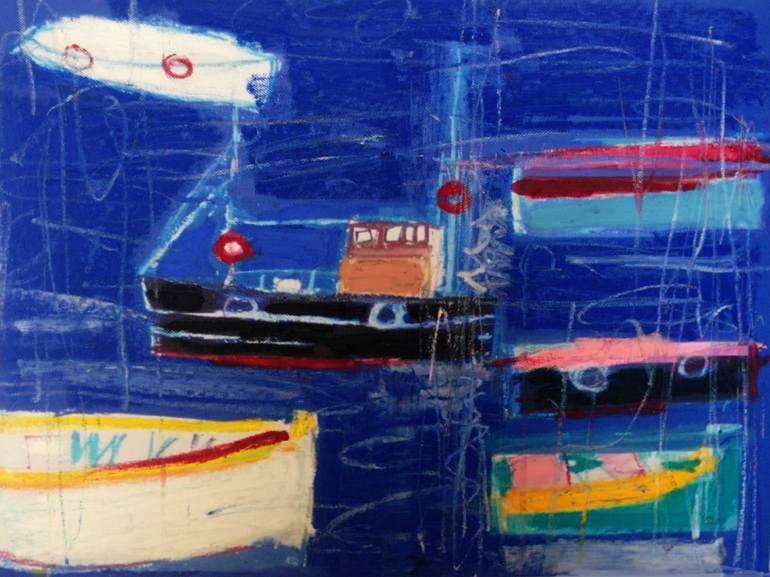 Little Blue Ship Drawing by Mary Ruggeri | Saatchi Art